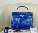 お買得 HERMES エルメス バーキン ハンドバッグ レディース 2017春夏 BIRKINクロコマット ブル...