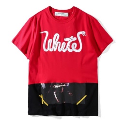 センスを格上げオフホワイトOFF-WHITE Tシャツコーデメンズレディース切り替えデザイン綿コット...