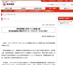 東急東横線と東京メトロ副都心線 相互直通運転の開始日
