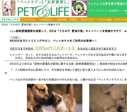 9月は「うちの子 愛情月間」キャンペーン実施中です