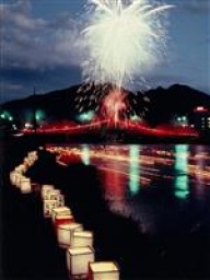 大子町花火大会と灯籠流し