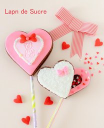 バレンタインお菓子教室　ハートのクッキーポップス
