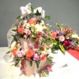 ホワイトバスケット フラワーアレンジメント展示会