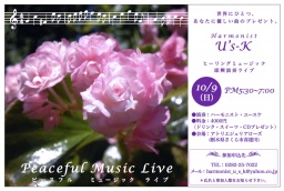 ヒーリングミュージック即興演奏ライブ「Peaceful Music Live」@アトリエジュリアローズ