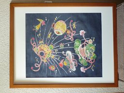「染めと水彩画のコラボ展」