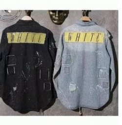 カジュアル感が満載 OFF-WHITEジャケットメンズファッション　シンプルで美しいオフホワイ　ジ...