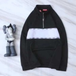 SUPREME シュプリーム パーカ コピー ボーダー ロゴ入りストライプ スウェット ピンク ブラック...