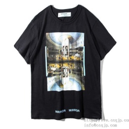 2018SS オフホワイト Tシャツ メンズ 半袖Tシャツ OFF-WHITE 大人気 男女兼用 コットン クルー...