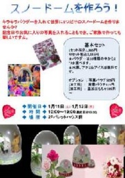 【1月11日(土)・1月13日(月・祝)】 スノードームを作ろう!!