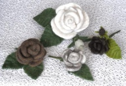 猫毛フェルト月例川崎ワークショップ 1月「猫毛薔薇」
