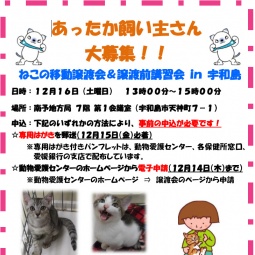 ねこの移動譲渡会＆譲渡前講習会in宇和島