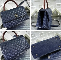 優秀アイテム　シャネル　ハンドバッグ　大人気　ココマーク　レディース　ナツメｘネイビー2016.