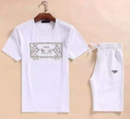 都会的な雰囲気で2015 FENDI フェンディ 半袖Tシャツ 上下セット 4色可選_通販