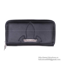 超激得大人気CHROME HEARTS クロムハーツ 財布 長財布 レザー 本革 小銭入れあり ファスナー 男...