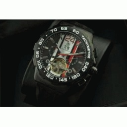 自動巻き 5針クロノグラフ タグホイヤー メンズウォッチ 日付表示 ラバー 46.00mm