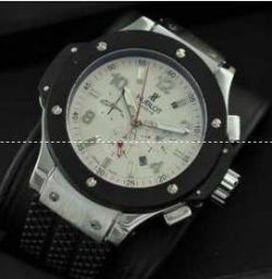 柔らかい黒レザーのHUBLOT 511.NX.1171.ホワイト文字盤 6針とデイト付き 品質保証新作のメンズ ...