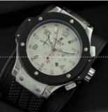 柔らかい黒レザーのHUBLOT 511.NX.1171.ホワイト文字盤 6針とデイト付き 品質保証新作のメンズ ...