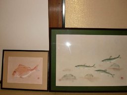 長府毛利邸　「お魚たちも衣替え ～カラー魚拓展～」