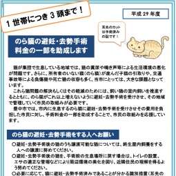 猫避妊・去勢手術助成金受付 第3期