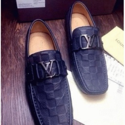 艶やかでルイヴィトン　カジュアル　スリッポン　美脚効果のあるシューズ　メンズ　ネイビー