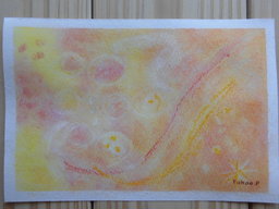 ゆるりと３色パステル画寺子屋で、チョコレートの味覚を描く。